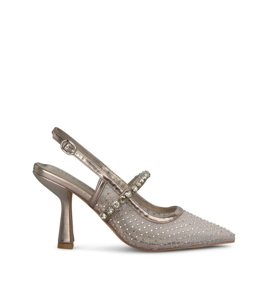 Pumps | Alma En Pena Mesh Heeled Shoe With Crystals