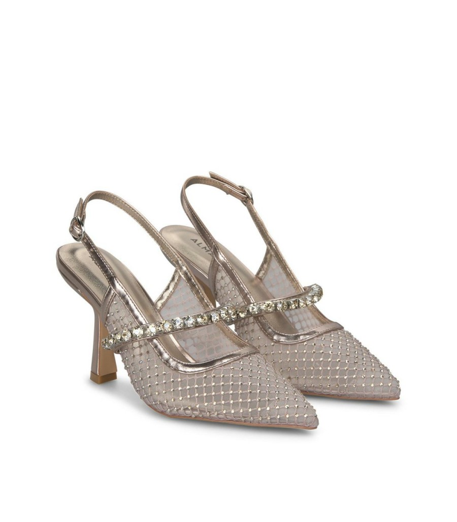Pumps | Alma En Pena Mesh Heeled Shoe With Crystals